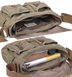 GOOTIUM Canvas Messenger Bag - Vintage Shoulder Bag Frayed Style Boho Purse, Field Tan
