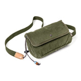 GOOTIUM Canvas Small Crossbody Purse - Flap Shoulder Bag Daily Essentials Pouch, Olive
