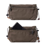 GOOTIUM Canvas Small Crossbody Purse - Flap Shoulder Bag Daily Essentials Pouch, Umber