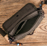 GOOTIUM Canvas Small Crossbody Purse - Flap Shoulder Bag Daily Essentials Pouch, Umber