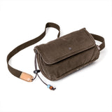 GOOTIUM Canvas Small Crossbody Purse - Flap Shoulder Bag Daily Essentials Pouch, Umber