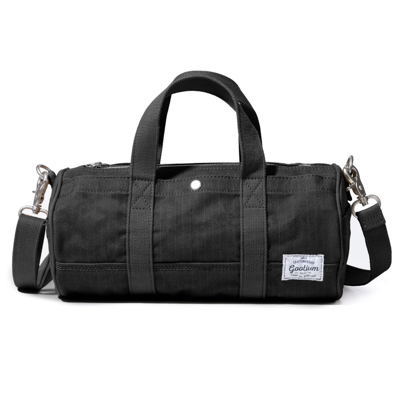 GOOTIUM Compact Crossbody Bag – Canvas Shoulder Bag & Travel Organizer – Vintage Cylinder Style Mini Tote for EDC, Small Barrel Bag for Men & Women, Black