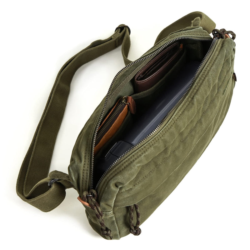 Gootium Men’s Crossbody Pack - Canvas Daily Essentials Sling Bag Small Shoulder Backpack, Olive