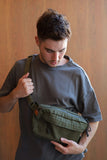 Gootium Men’s Crossbody Pack - Canvas Daily Essentials Sling Bag Small Shoulder Backpack, Olive