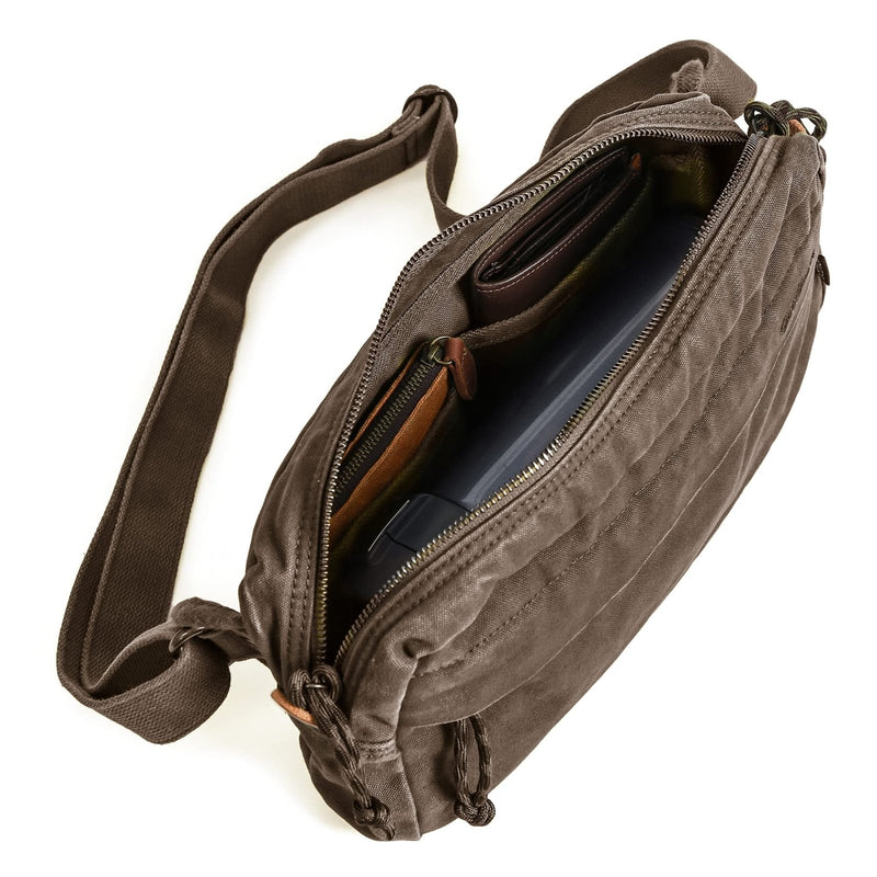 Gootium Men’s Crossbody Pack - Canvas Daily Essentials Sling Bag Small Shoulder Backpack, Umber