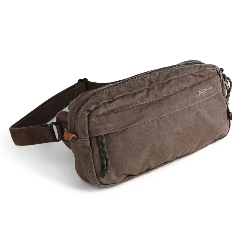 Gootium Men’s Crossbody Pack - Canvas Daily Essentials Sling Bag Small Shoulder Backpack, Umber