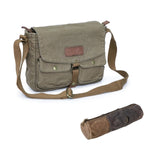 Gootium Vintage Canvas Messenger Bag & Waxed Pencil Pouch Set