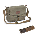 Gootium Vintage Canvas Messenger Bag & Waxed Pencil Pouch Set
