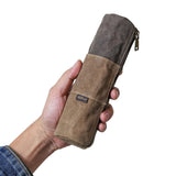 Gootium Waxed Canvas Stationary Organizer Set - 2 Zipper Pouch and Pencil Case