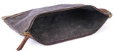 Gootium Waxed Canvas Zip Folio Pencil Pouch - Office Supply Zippered Makeup Bag Multipurpose File Folder - Size 13"x9.4", Olive Drab