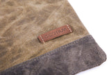 Gootium Waxed Canvas Zip Folio Pencil Pouch - Office Supply Zippered Makeup Bag Multipurpose File Folder - Size 13"x9.4", Tan Brown