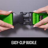 GORILLA GRIP Heavy Duty 4 Pack Adjustable Luggage Straps for Suitcases, Easy to Identify Travel Belt Connector Holds Suitcase Together, Extends Life of Bag, Strap Connects Two Bags, Accessories Green