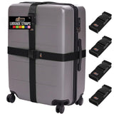 GORILLA GRIP Heavy Duty 4 Pack Adjustable Luggage Straps for Suitcases, Easy to Identify Travel Belt Connector Holds Suitcase Together, Extends Life of Bag, Strap Connects Two Bags, Accessories, Black