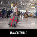 GORILLA GRIP Heavy Duty Adjustable Luggage Straps for Suitcases, Easy to Identify Travel Belt Connector Holds Suitcase Together, Extends Life of Bag, Strap Connects Two Bags, Accessories 2 Pack Red
