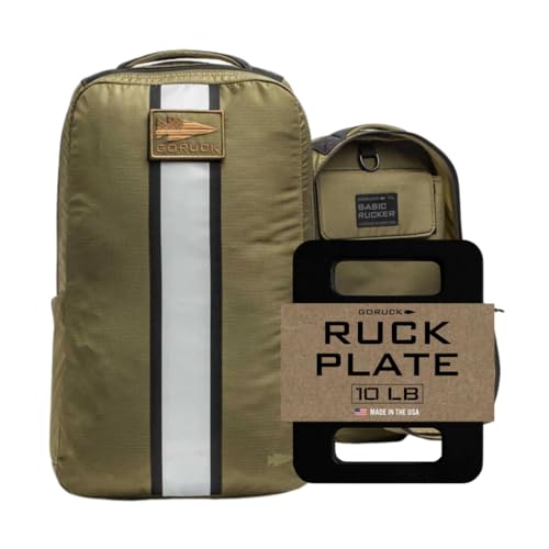 GORUCK Basic Rucker 17L Tactical Backpack (Ranger Green) Bundle with 10LB Ruck Plate – Durable Rucksack & MOLLE Daypack – Military | Backpacks4Less
