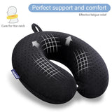 Gosider Black Travel Neck Pillow Memory Foam Airplane Pillow for Neck and Head Support Soft Portable U Shape Neck Pillow for Plane, Car & Home Office Use