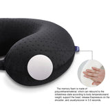 Gosider Black Travel Neck Pillow Memory Foam Airplane Pillow for Neck and Head Support Soft Portable U Shape Neck Pillow for Plane, Car & Home Office Use