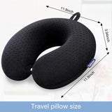 Gosider Black Travel Neck Pillow Memory Foam Airplane Pillow for Neck and Head Support Soft Portable U Shape Neck Pillow for Plane, Car & Home Office Use