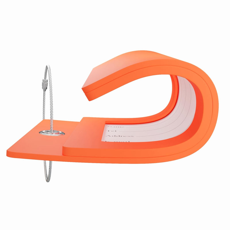 Gostwo 2 Pack Luggage Tags for Suitcases, 26 Initial Letter Travel Luggage Baggage Identification Labels ID Tag Fully Bendable Tags with Stainless Steel Loop (Orange) (Letter A)