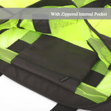 GOTDYA Extra Large Beach Bag, XL Mesh Tote with Zipper and Pockets Ideal for Your Family Lake/Cruise/Beach Vacation Essentials - Fluorescent Green