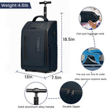 GOTECH Rolling Backpack Waterproof Commuter Backpack with Wheels for Business, Laptop Compartment for 15.6 - Inch Laptop, Wheeled Carry - On Bag for Adults