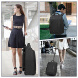 GOTECH Rolling Backpack with Wheels，Waterproof Wheeled Backpack with USB Ports, Travel Laptop Backpack for 15.6 - Inch Laptop, Carry - On Luggage for Business Travel College Work Bag