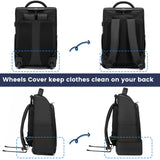 GOTECH Rolling Backpack with Wheels，Waterproof Wheeled Backpack with USB Ports, Travel Laptop Backpack for 15.6 - Inch Laptop, Carry - On Luggage for Business Travel College Work Bag