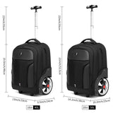 GOTECH Rolling Backpack,Waterproof Backpack with Wheels for Business and Travel Commuter, Carry on Backpack with Laptop Compartment, Fit 17 Inch Laptop, Wheeled Backpack for Adults