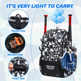 GOTECH Softball Bag for Youth & Adults, Baseball Bag with Fence Hook, Lightweight Bat Backpack with Shoe Compartment, Large Main Compartment for Helmet