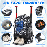 GOTECH Softball Bag for Youth & Adults, Baseball Bag with Fence Hook, Lightweight Bat Backpack with Shoe Compartment, Large Main Compartment for Helmet