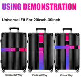 Gowraps Luggage Straps for Suitcases TSA Approved - 2 Pack Bright Personalized Luggage Belt Strap for Suitcase/Carry On Bag Luggage Accessories for Travel (Gradient)