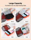GOX Premium 5 - Piece Packing Cubes Set for Travel, Lightweight Durable Luggage Organizer Bags with Double Zipper Mesh Top, 1 Large 2 Medium 2 Small, Nylon, Space - Saving Suitcase Storage (Orange)