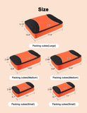 GOX Premium 5 - Piece Packing Cubes Set for Travel, Lightweight Durable Luggage Organizer Bags with Double Zipper Mesh Top, 1 Large 2 Medium 2 Small, Nylon, Space - Saving Suitcase Storage (Orange)