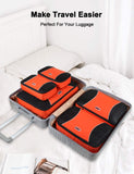 GOX Premium 5 - Piece Packing Cubes Set for Travel, Lightweight Durable Luggage Organizer Bags with Double Zipper Mesh Top, 1 Large 2 Medium 2 Small, Nylon, Space - Saving Suitcase Storage (Orange)