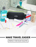 GOX Travel Small Toiletry Bag for Men Nylon Dopp Kit Medicine Bag Travel Organizer Pouch Shave Kits for Teens Toiletry Essentials Bathroom Compact (Black, 7.9 * 3.7 * 2 Inches)
