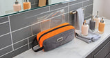 GOX Travel Toiletry Bag Dopp Kit Case for Men Multifunction Packing Organizer Pouch(Orange/Grey)