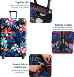 GOXUNYUAN Suitcase Cover, Carry on Luggage Cover Protector - Travel Elastic Spandex Luggage Covers Fits 29 30 Inch Flower