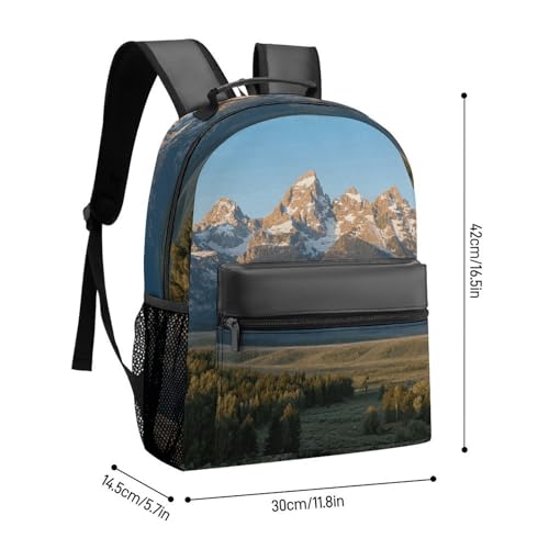 Grand Teton National Park 16.5 Inch Backpack Laptop Backpacks for Men Travel Hiking Daypack Casual Backpacks