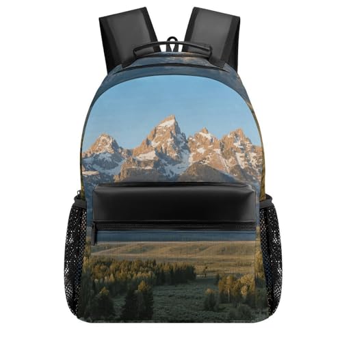 Grand Teton National Park 16.5 Inch Backpack Laptop Backpacks for Men Travel Hiking Daypack Casual Backpacks