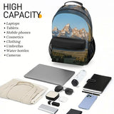 Grand Teton National Park 16.5 Inch Backpack Laptop Backpacks for Men Travel Hiking Daypack Casual Backpacks