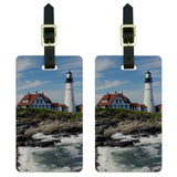 Graphics & More Portland Head Lighthouse Me-Atlantic Shore Luggage Tags Suitcase Id, White