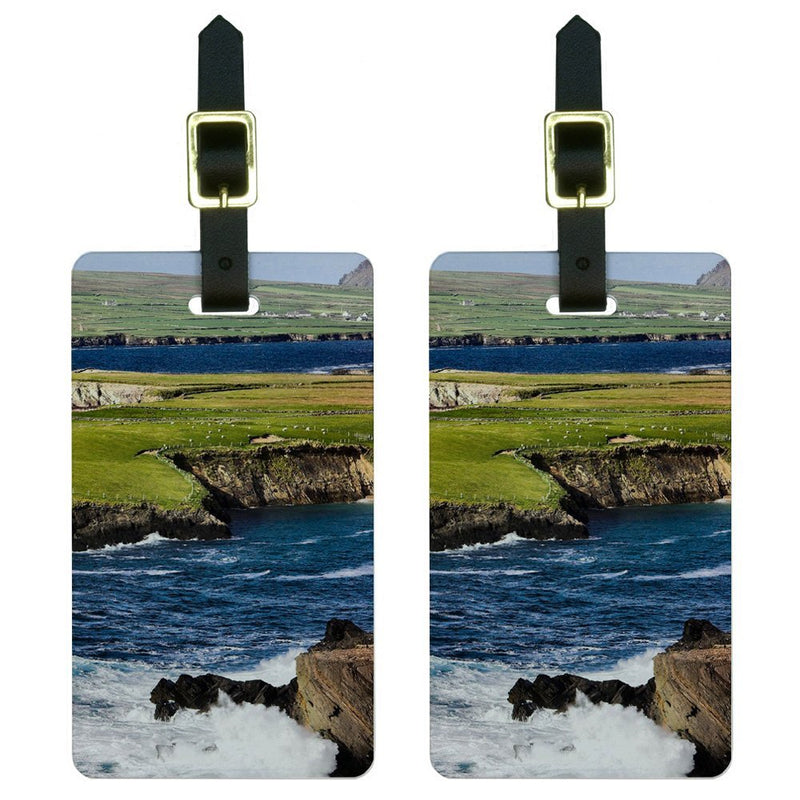 Graphics & More the Atlantic Coast Shore of Ireland Luggage Tags Suitcase Carry - on Id, White