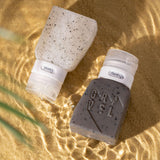 Gravel Silicone Travel Bottles for Toiletries 3oz (2 - Pack) – Leakproof, BPA - Free, TSA Approved Travel Bottles with Label System for Shampoo, Conditioner, and Liquid Toiletries (Clear & Gray)