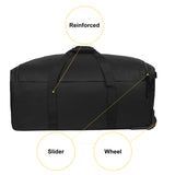 Greencity Duffel Bag Wheels Rolling Deployment Wheeled Military Suitcase Heavy - Duty Extra large deployment bag Capacity 32 Inch，Black