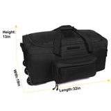 Greencity Duffel Bag Wheels Rolling Deployment Wheeled Military Suitcase Heavy - Duty Extra large deployment bag Capacity 32 Inch，Black