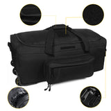 Greencity Duffel Bag Wheels Rolling Deployment Wheeled Military Suitcase Heavy - Duty Extra large deployment bag Capacity 32 Inch，Black