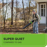 Greenworks 40V (710 CFM / 175 MPH) Brushless Backpack Blower, Commercial Power for Wet Leaves, Heavy Debris, Gravel and Driveway Snow, Includes (2) 5.0Ah HP Batteries & 4A Dual Charger