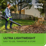 Greenworks 40V (710 CFM / 175 MPH) Brushless Backpack Blower, Commercial Power for Wet Leaves, Heavy Debris, Gravel and Driveway Snow, Includes (2) 5.0Ah HP Batteries & 4A Dual Charger
