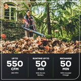 Greenworks 60V 550 CFM Brushless Backpack Blower, 5.0Ah Battery and 6A Charger