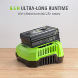Greenworks 80V Backpack Sprayer 4 Gallon,Battery Powered Backpack Sprayer Kit for Weeding, Spraying, Pest Control, 2Ah Battery and Charger Included, Green, 80V Sprayer Kit (2.0Ah)